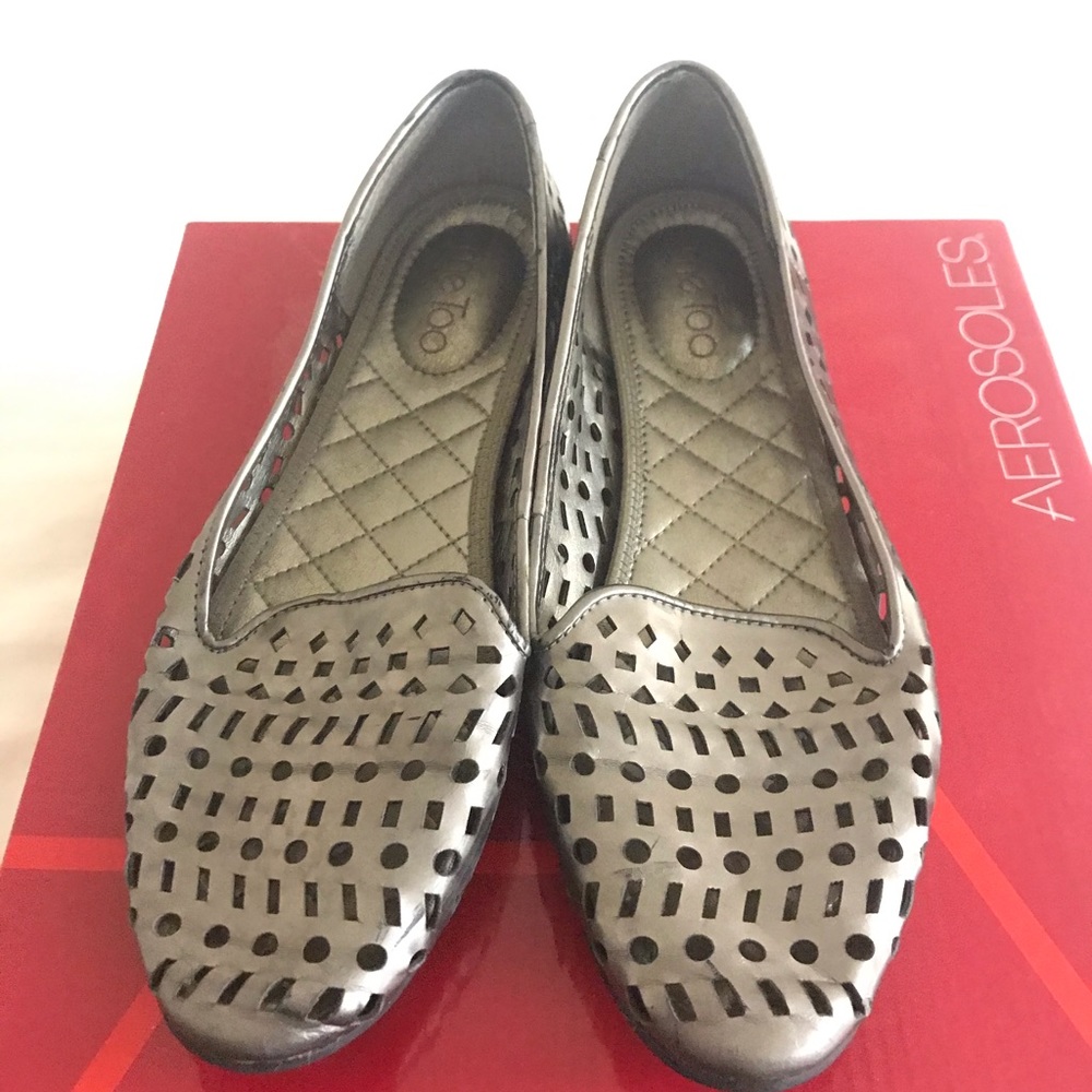 Me Too Pewter Loafer Flats